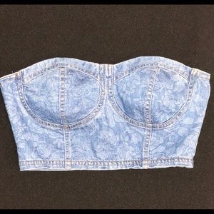 Denim Bustier Top - Size Small